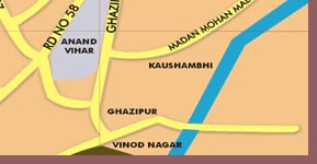 Map of East Delhi