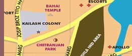 Map of South Delhi